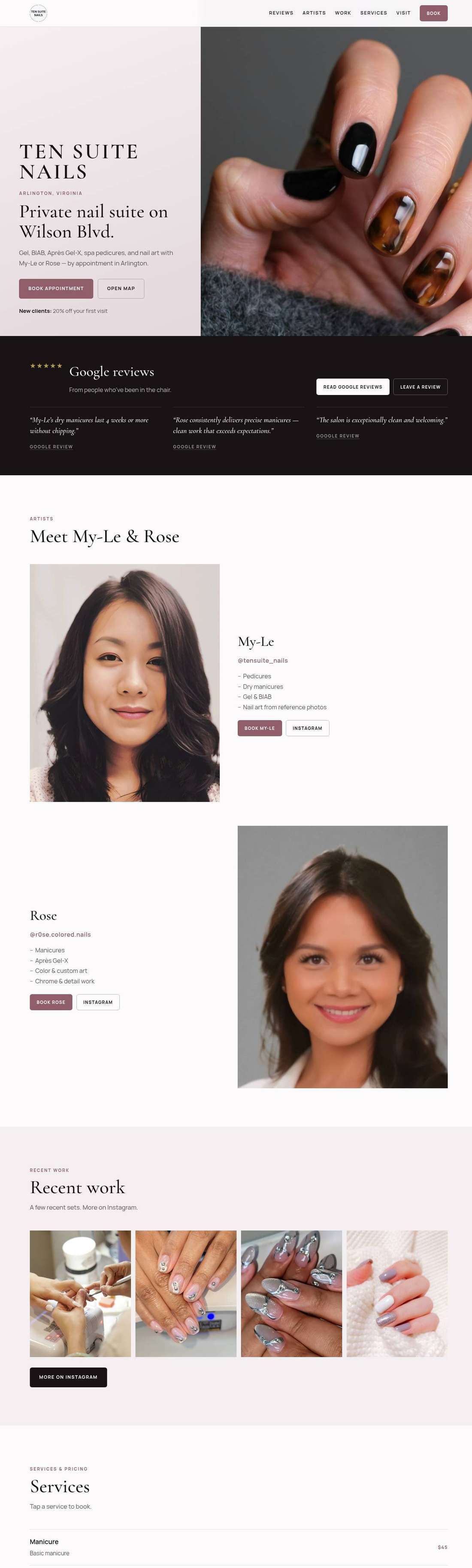 Ten Suite Nails — a live JBNX site